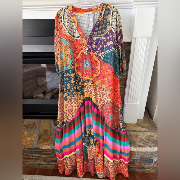Zele Dresses & Skirts - Vibrant Multicolor Maxi Dress